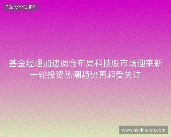 基金经理加速调仓布局科技股市场迎来新一轮投资热潮趋势再起受关注 基金经理加速调仓布局科技股市场迎来新一轮投资热潮趋势再起受关注